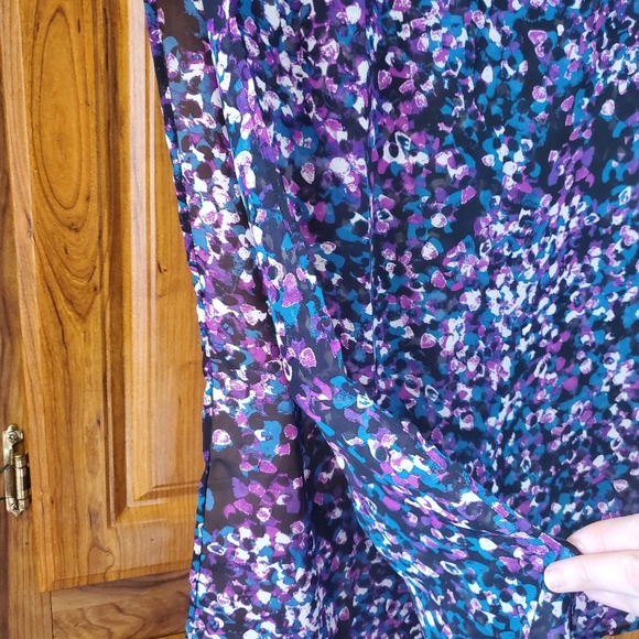 Lane Bryant Chiffon Kimono Onesize Colorful Purple Polka-dot NWT - Picture 6 of 9